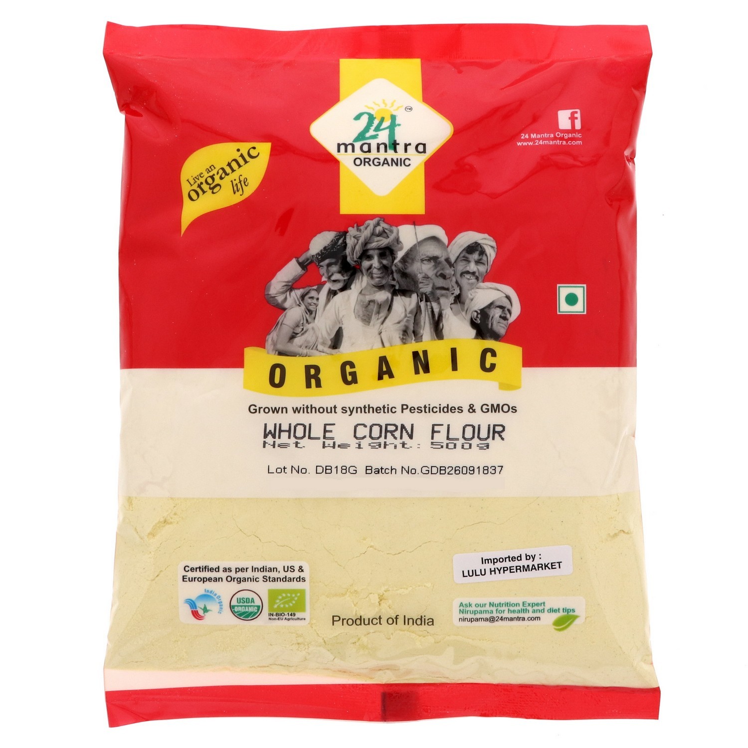 24 Mantra Organic Whole Corn Flour 500 g
