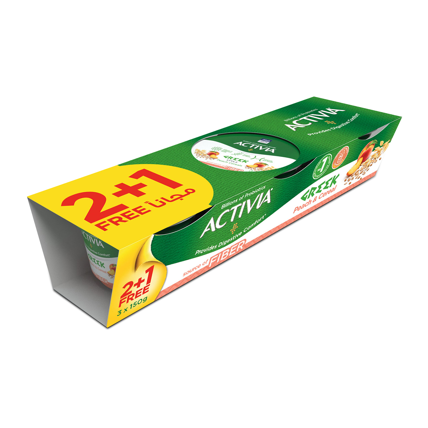 Activia Greek Peach & Cereal Dessert Value Pack 3 x 150 g