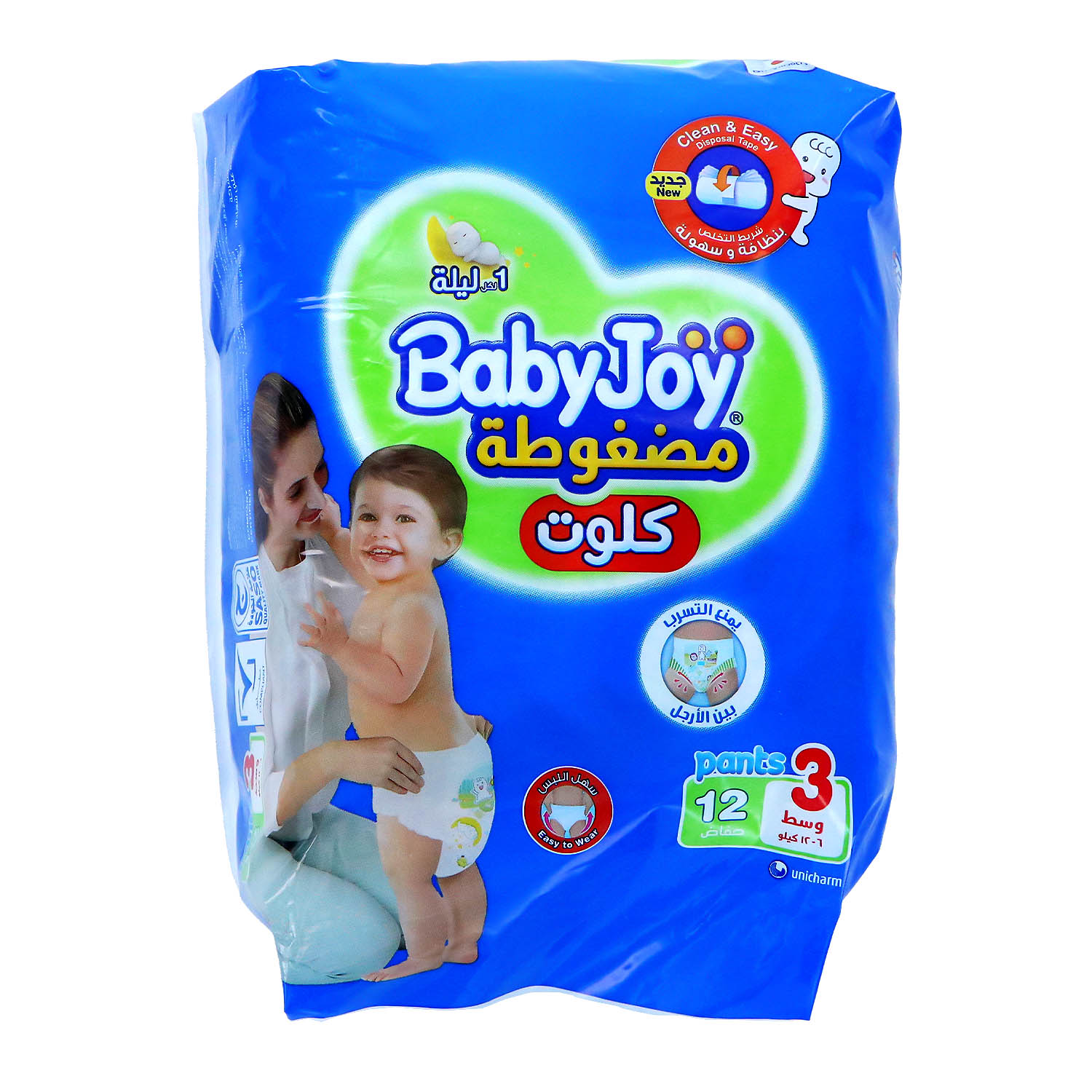 Baby Joy Culotte Baby Diaper Pants Size 3 Medium 6-12kg 12 pcs